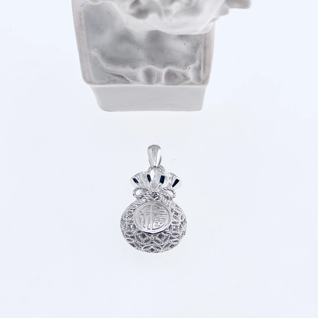 铂金Pt950古法花丝福袋吊坠4.41克