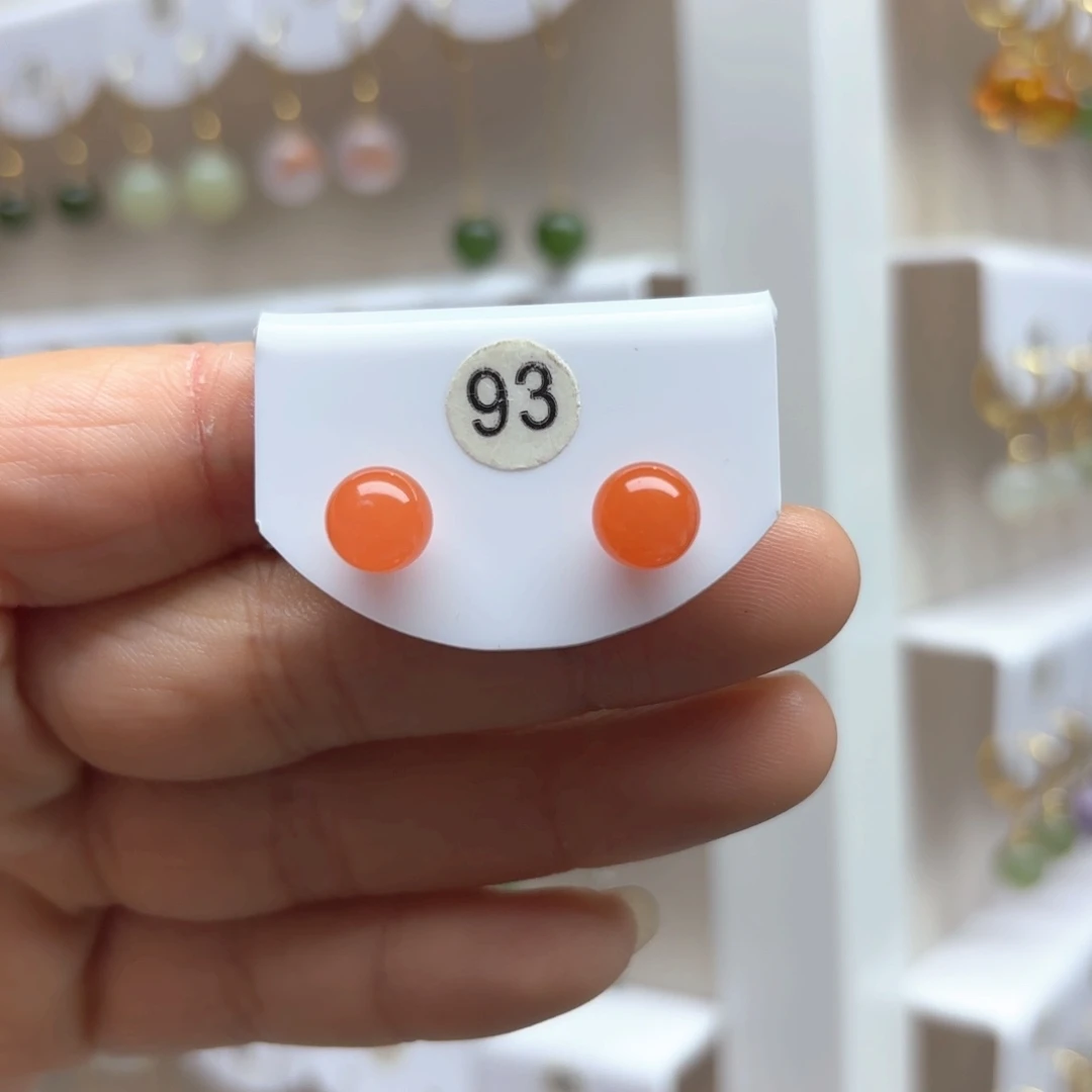 南红玛瑙耳饰银S925镶嵌