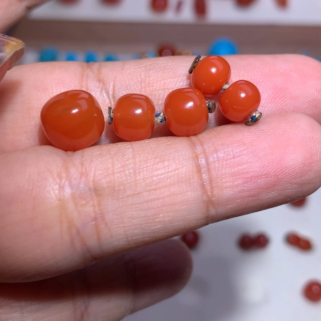 若***逸未镶嵌套珠南红玛瑙