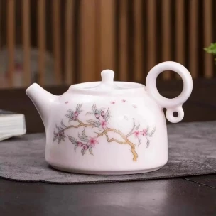 【瓷都德化-特产】梅花粉汝窑壶E648