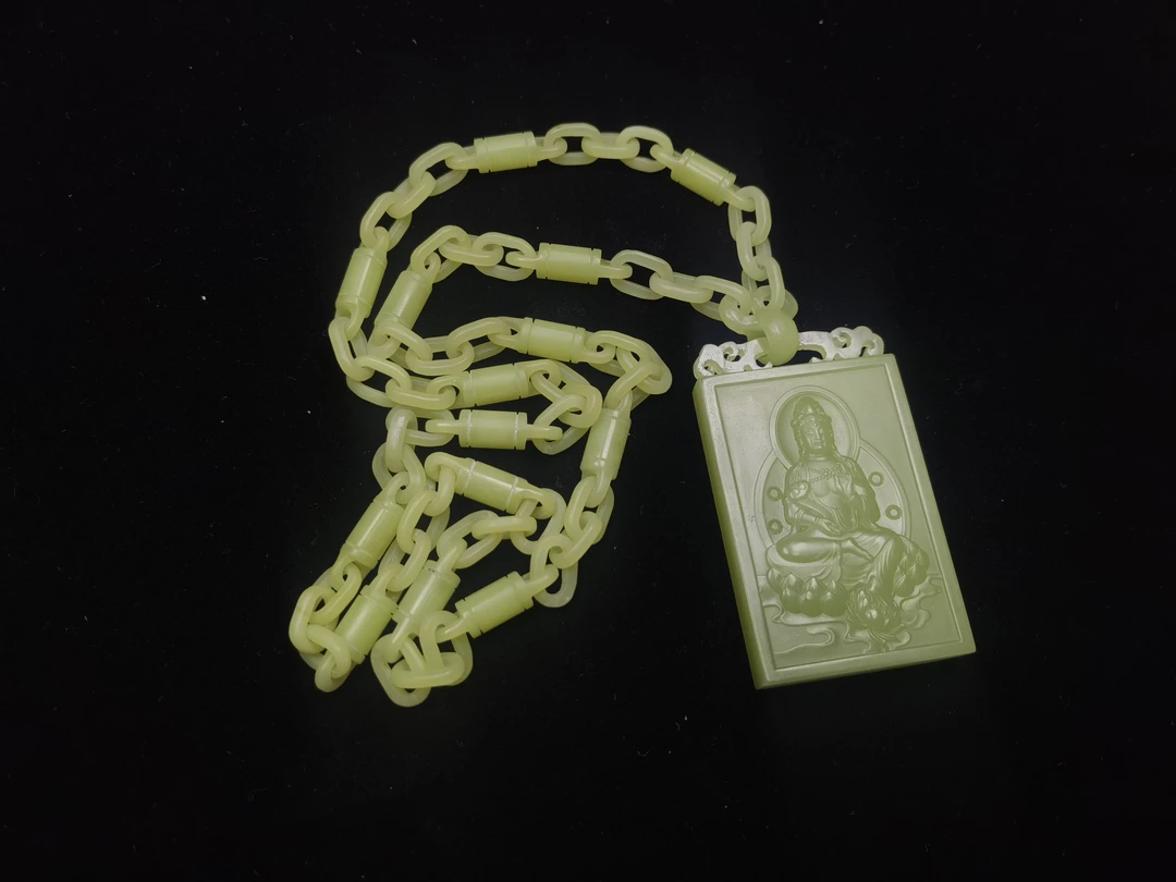 和田黄玉观音玉牌SDHBT1482