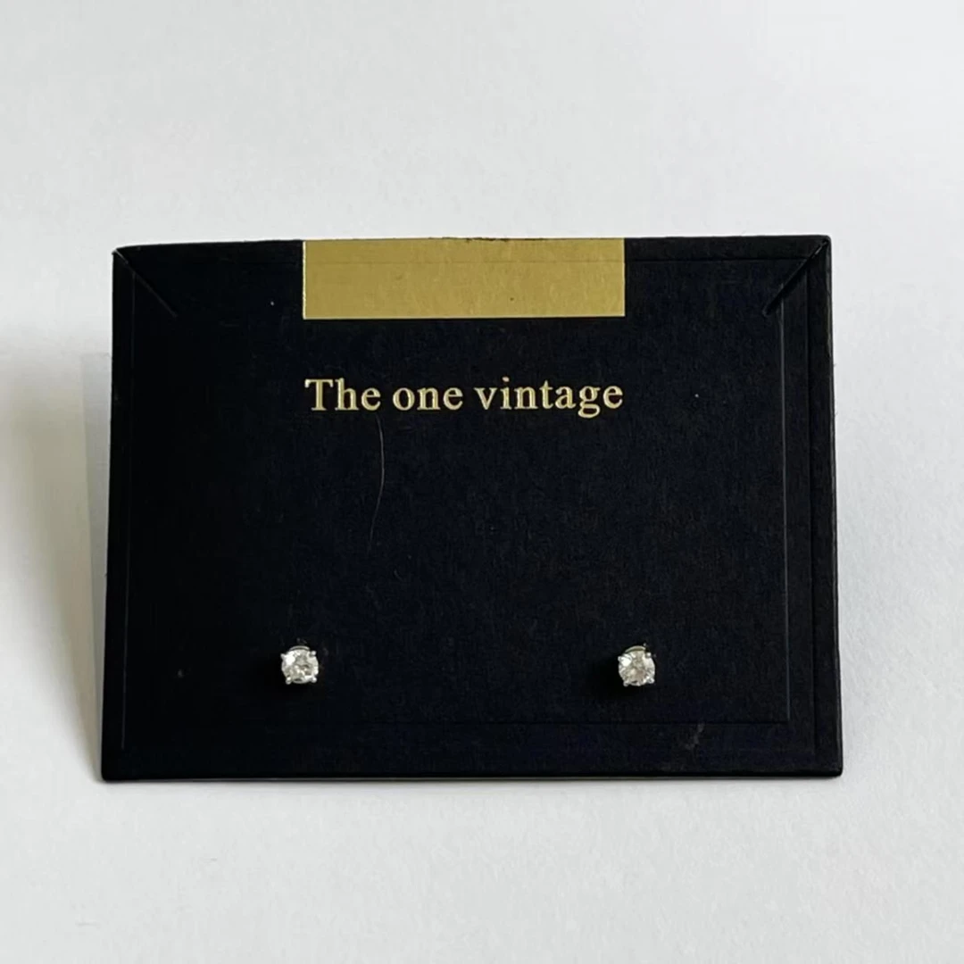 99新 Tiffany & Co./蒂芙尼 壹臻/白银单钻耳钉/77363543/12期