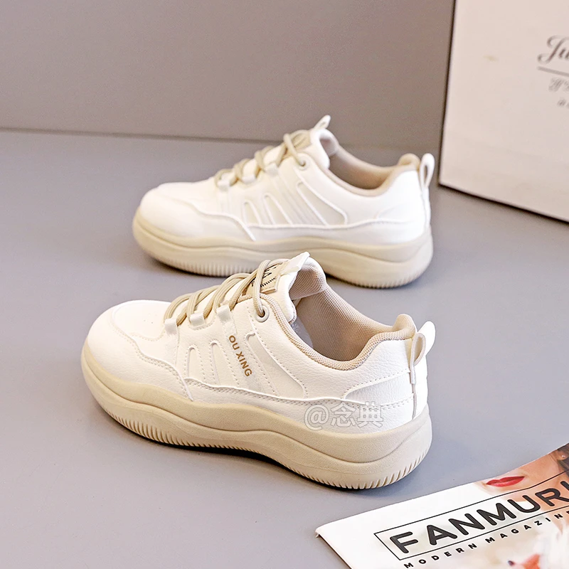 2024秋季新款潮鞋鞋子女百搭休闲运动鞋女厚底板鞋女韩版时尚女鞋