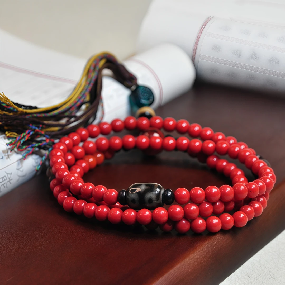 非金属布艺手链 【千万福】[怀·业]平安十字108-念珠/手串-A1700619