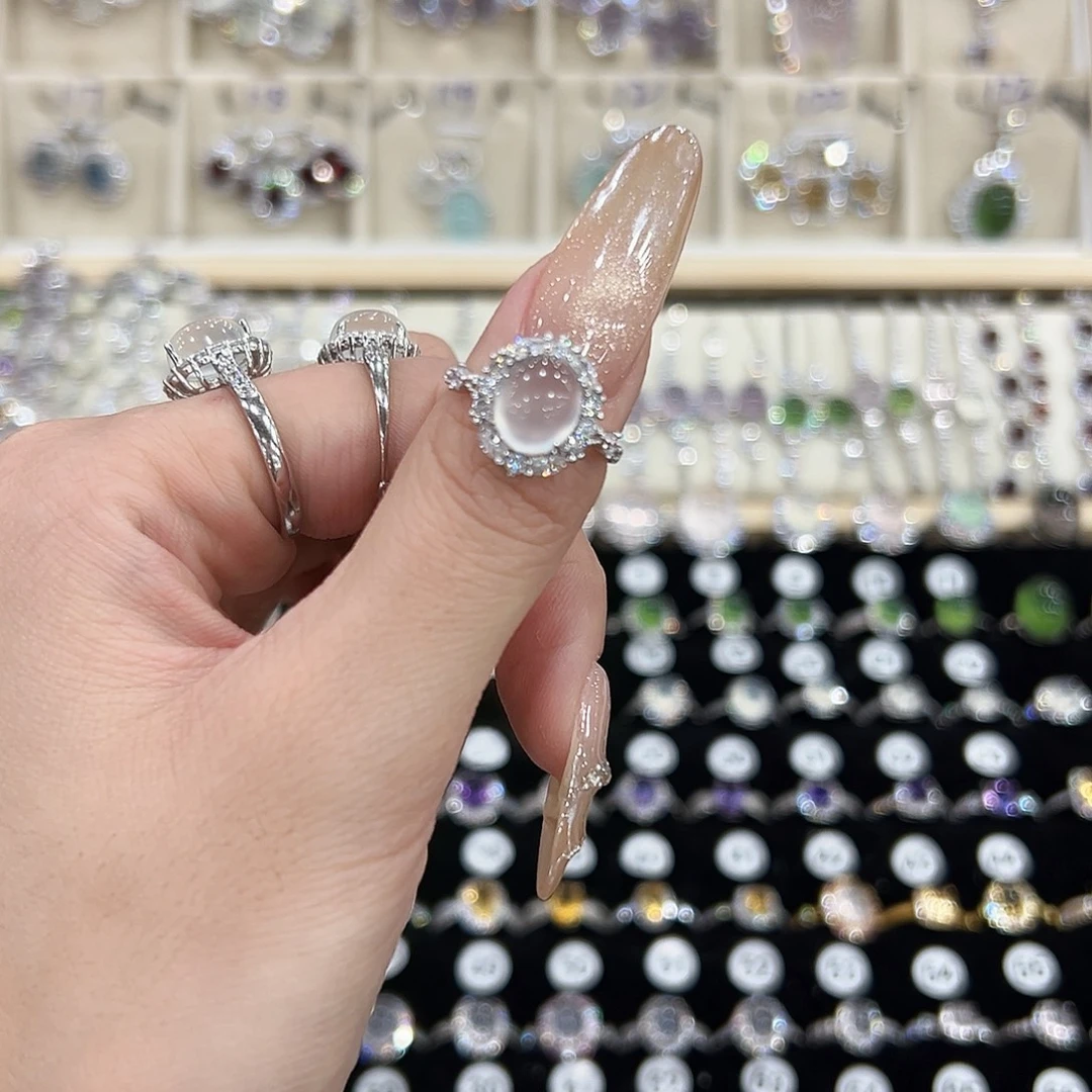 小****岫玉银S925镶嵌戒指