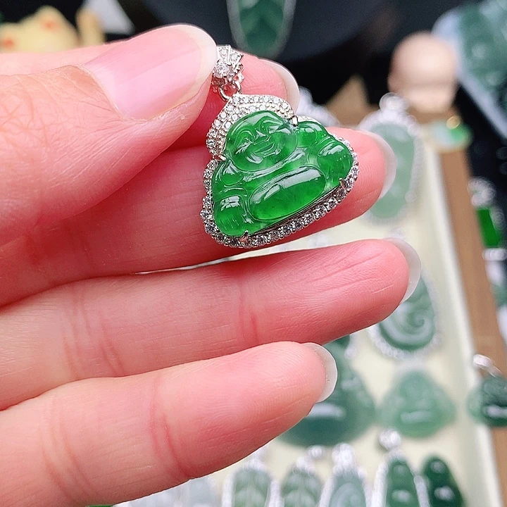 颈饰银S925镶嵌翡翠吊坠