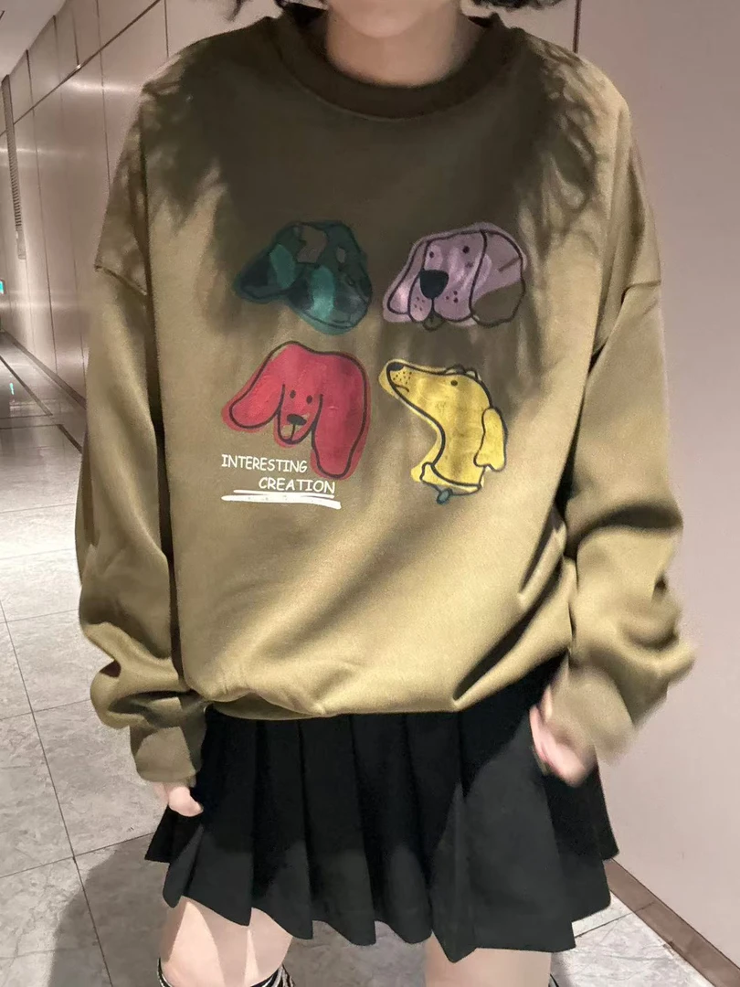 韩版斑点狗绒卫衣