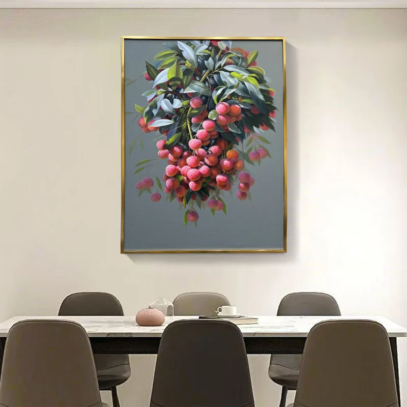 《红荔纳福》荔枝挂画客厅玄关餐厅家居装饰画寓意美好