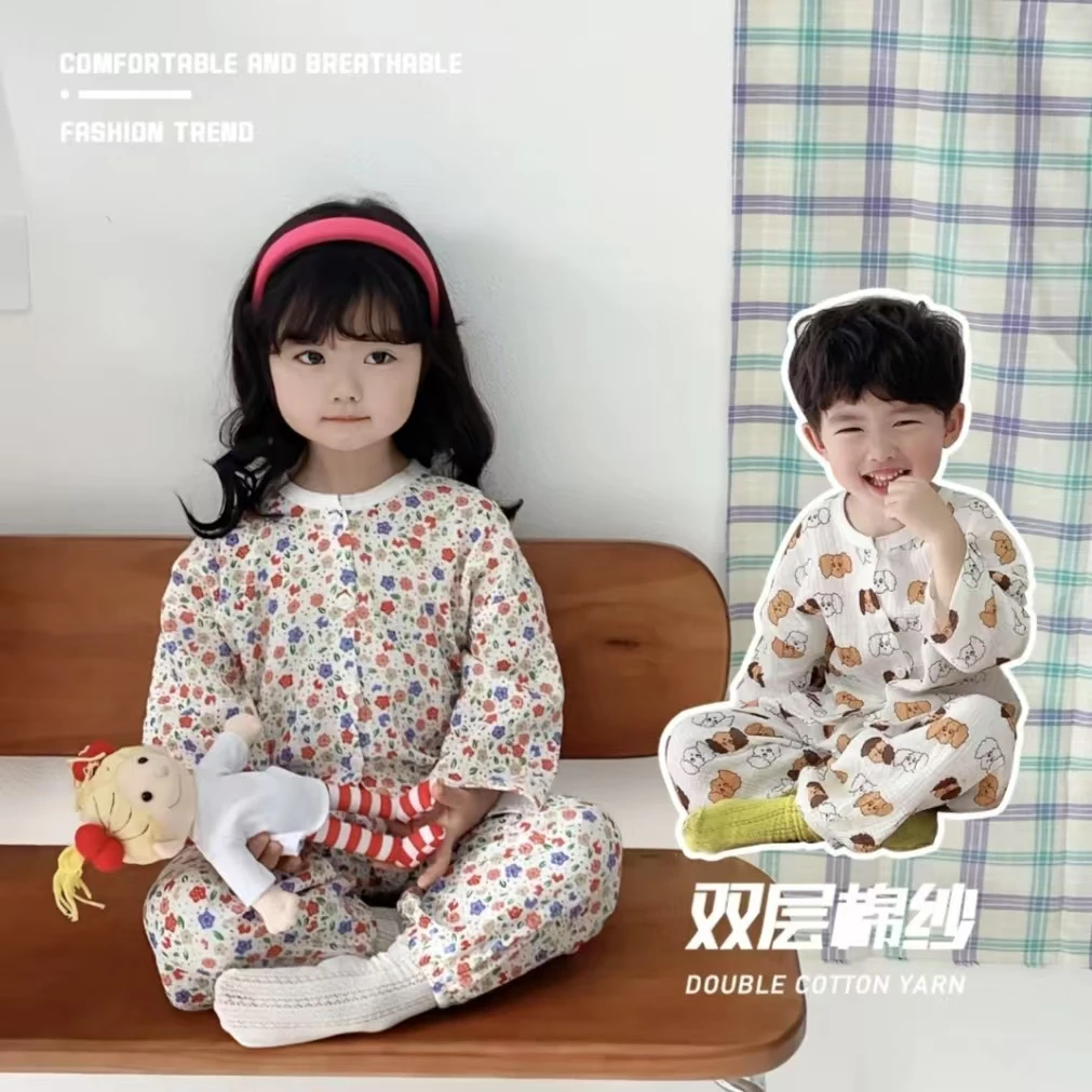 【反骨价 不卖了！】升级款100%新疆长绒棉贴身外穿男女宝宝长袖套装