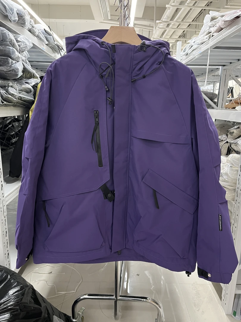 紫【冰甲战士】冬潮流机能风户外时尚流行连帽情侣款羽绒服88653