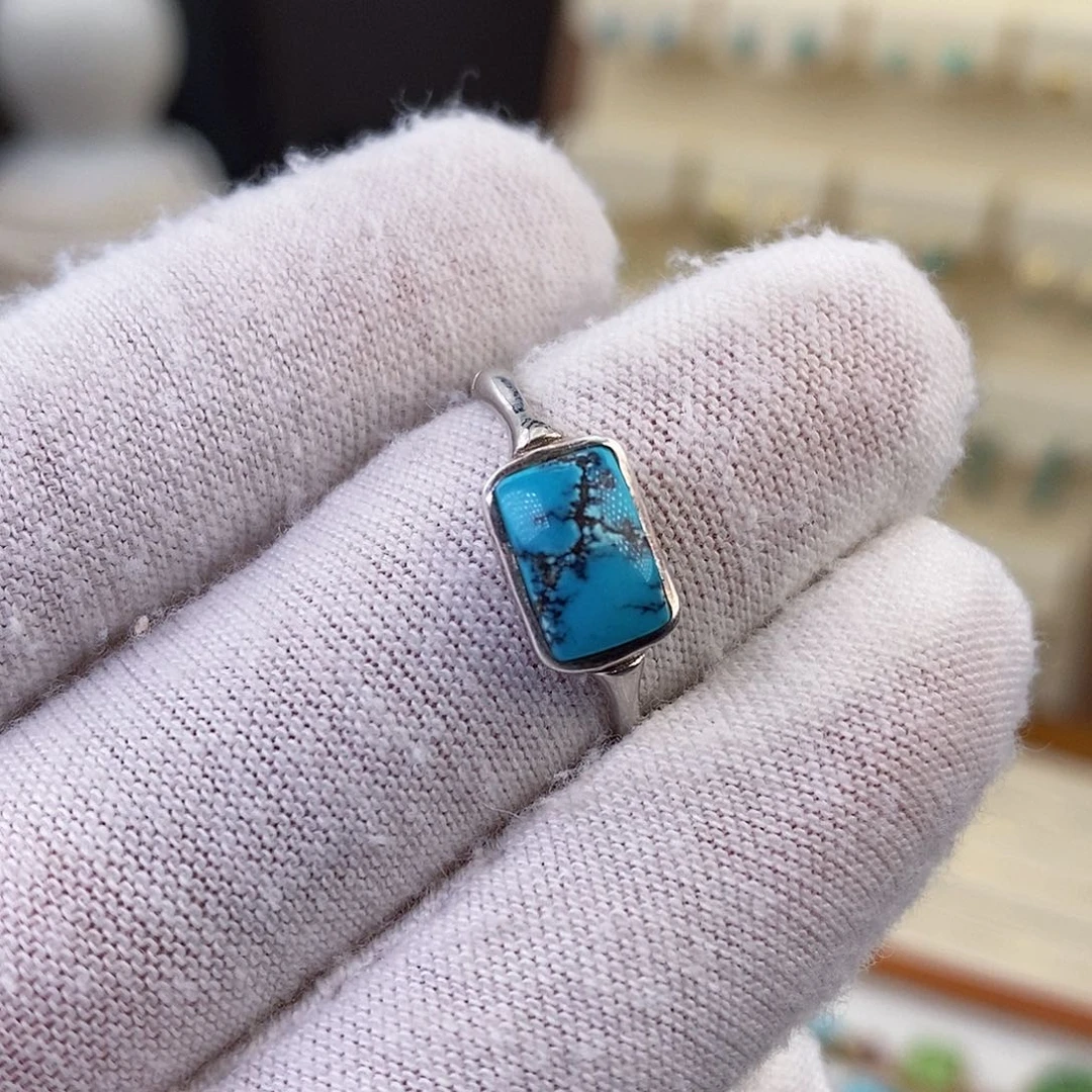 绿松石戒指银S925镶嵌