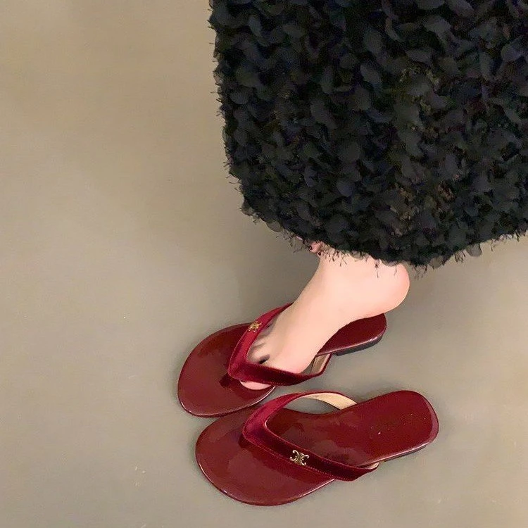 【BAOGE太古仓】小香风平底夹脚拖鞋女凉拖