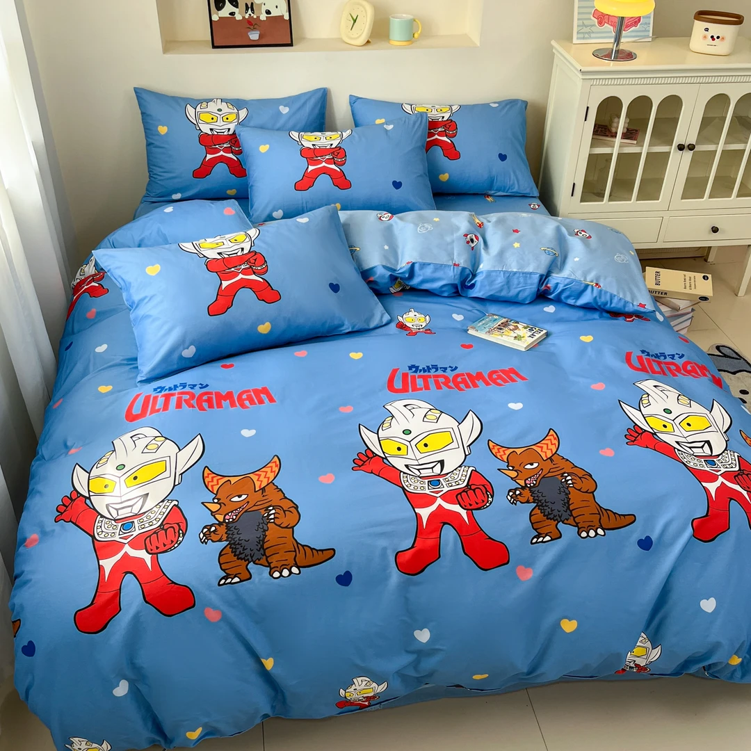 纯棉奥特曼四件套男孩被套床单儿童宿舍全棉三件套卡通奥特曼正品