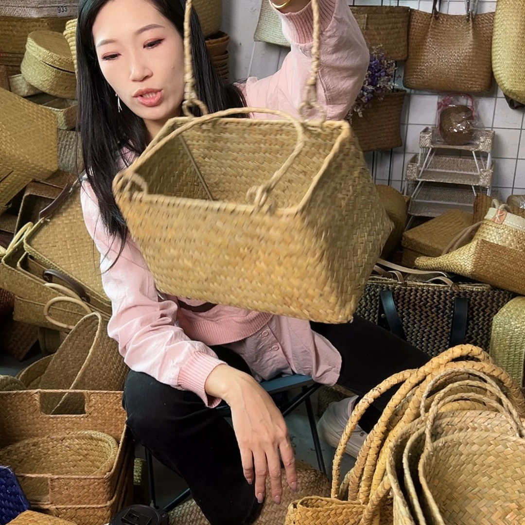 编织带草编包/草编收纳盒微瑕疵