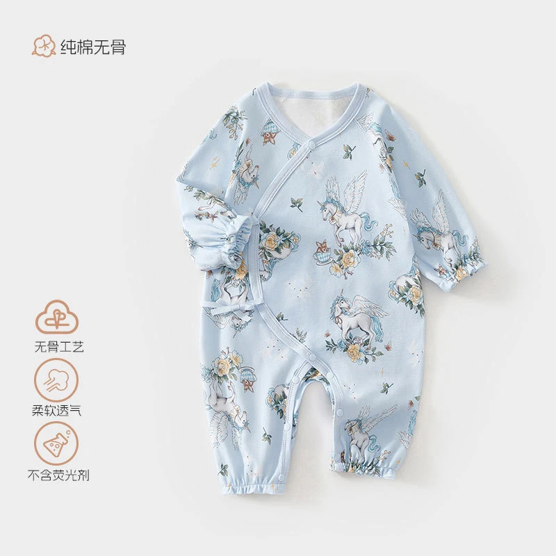 宝宝衣服新生儿纯棉a类春秋款爬服婴幼儿连体衣蝴蝶衣安阳婴童装