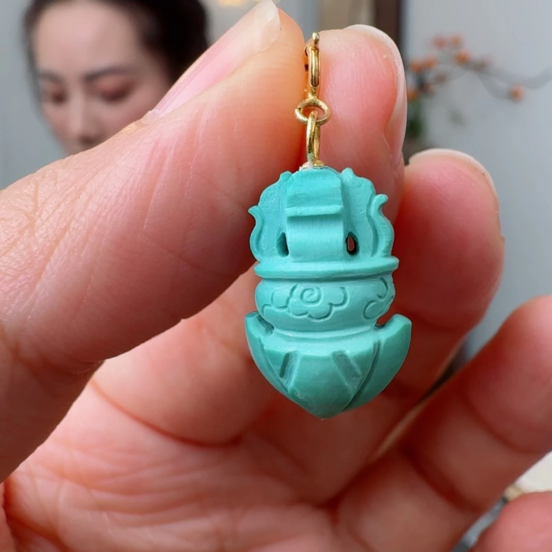 绿松石18K金镶嵌珠宝奇石