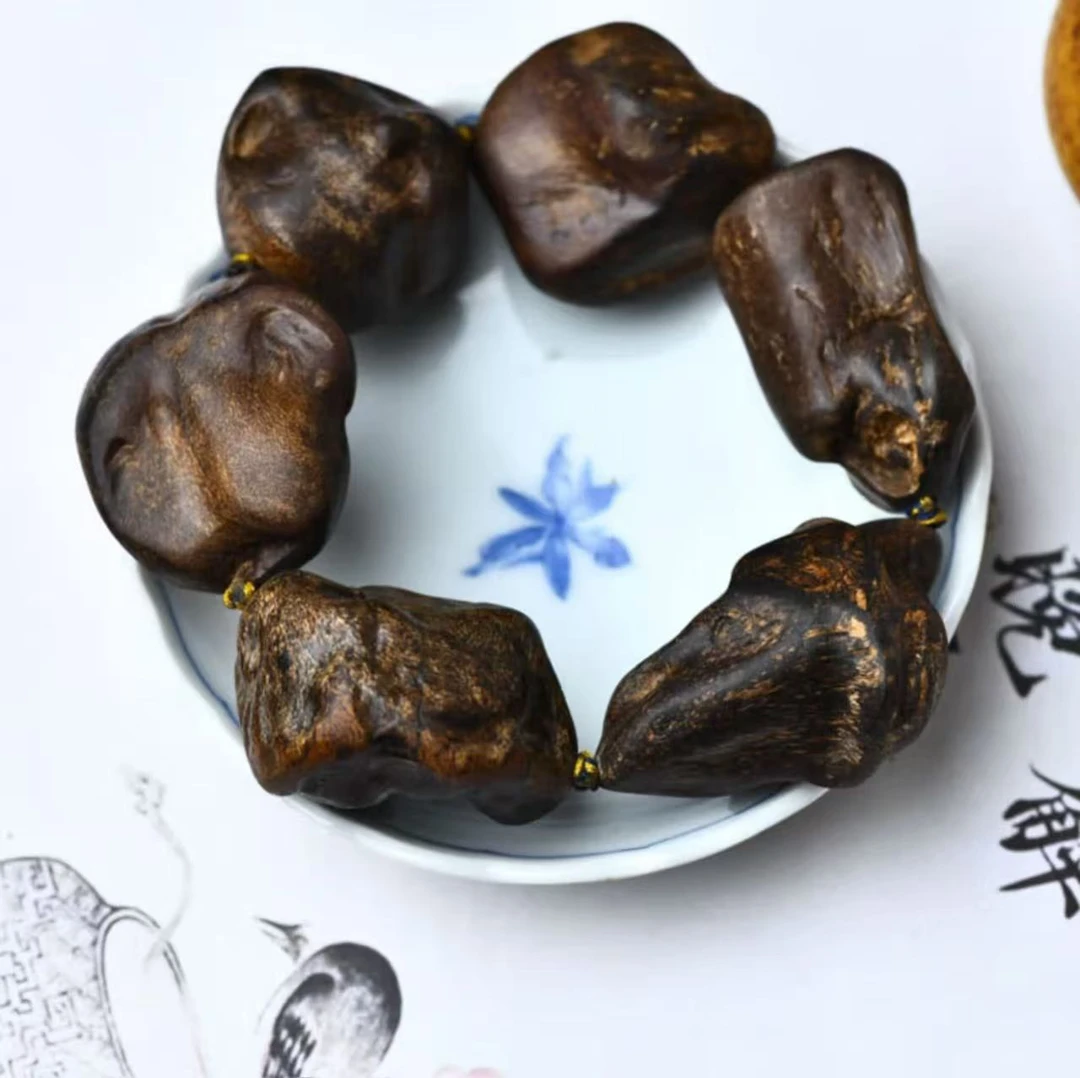 沉香正区老惠安沉水大瘤疤手串沉香手链男款秒沉水老料蜜香