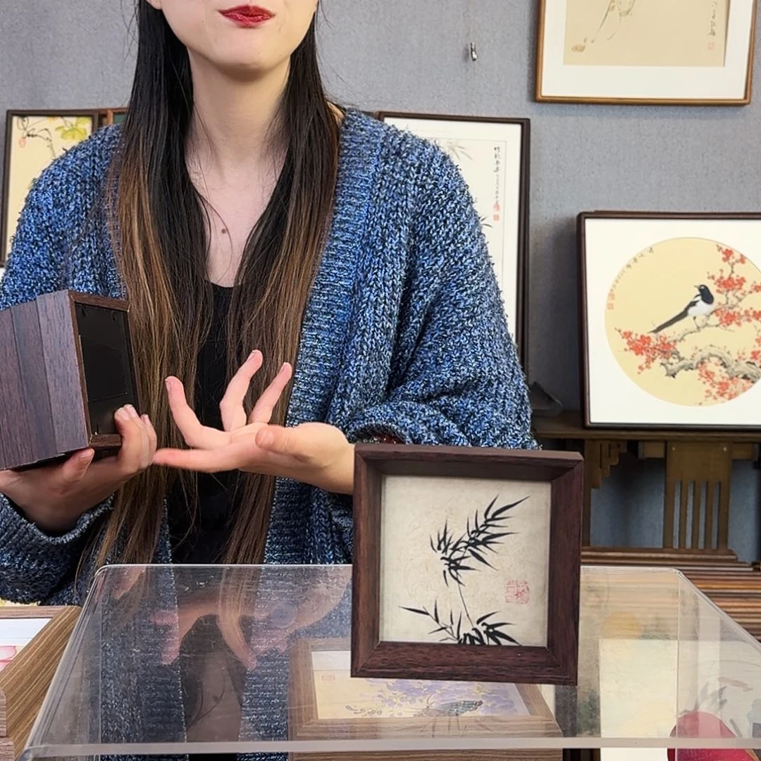 国画手绘带框尺寸：12*12