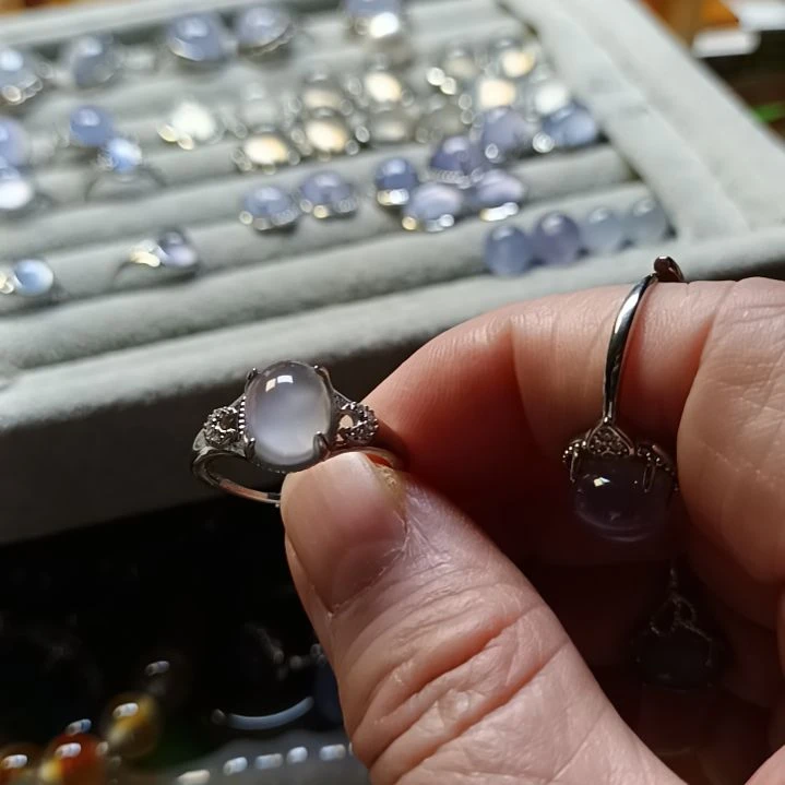 玛瑙/玉髓戒指银S925镶嵌于**我