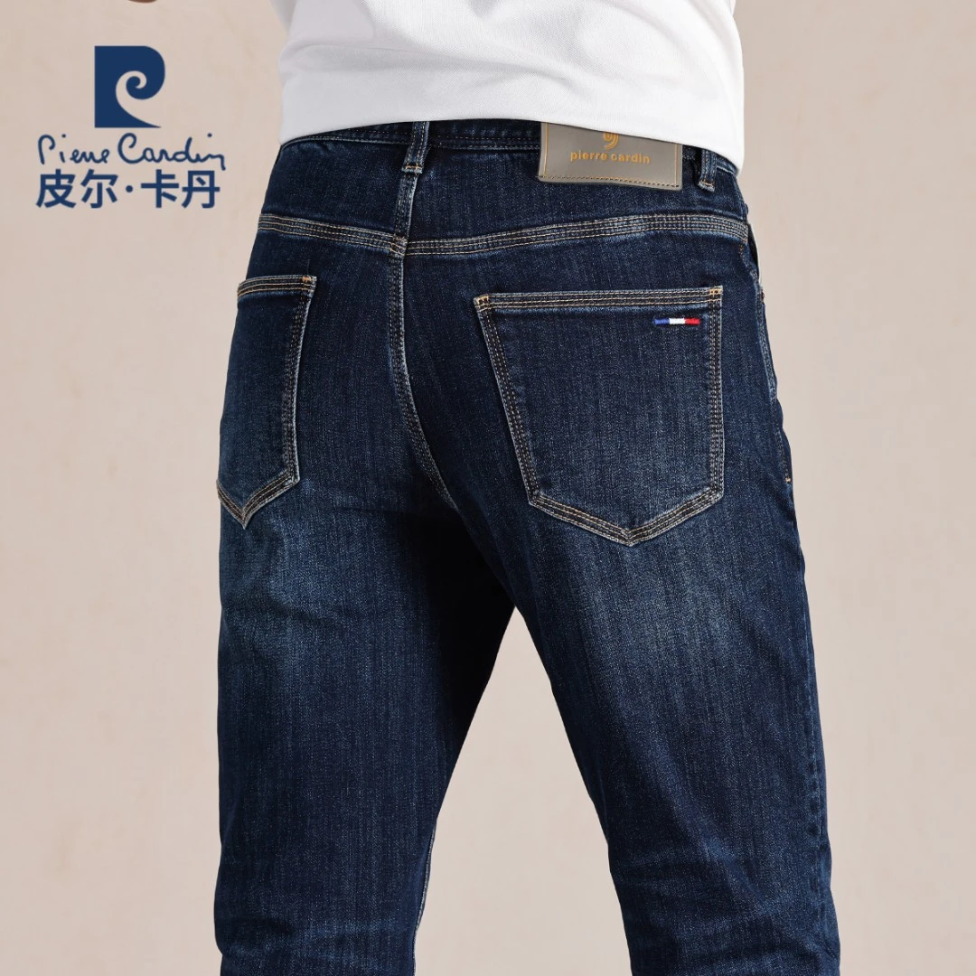 【夏季薄款】皮尔卡丹牛仔裤男士休闲直筒宽松时尚百搭长裤男22510