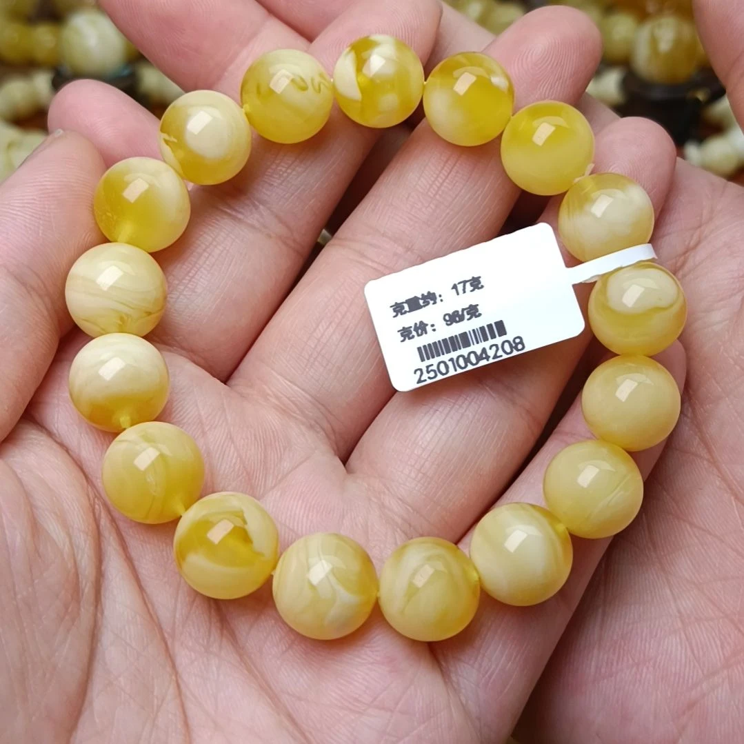 蜜蜡手链未镶嵌12圆珠手串