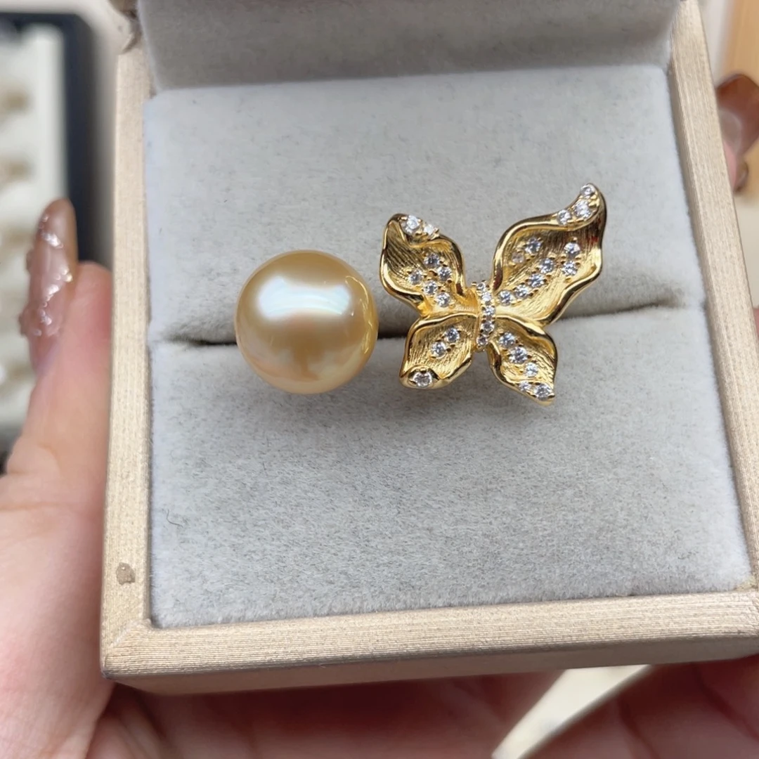 海水珍珠戒指银S925镶嵌S67