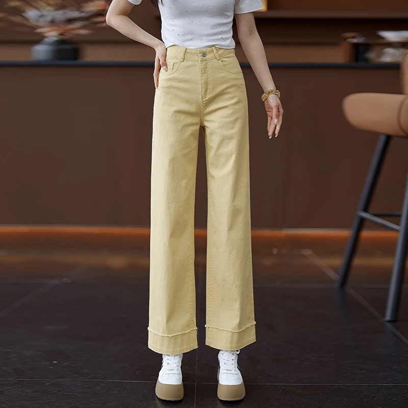 九分直筒牛仔裤女夏季新款高腰显瘦小个子女款窄版阔腿裤直筒裤