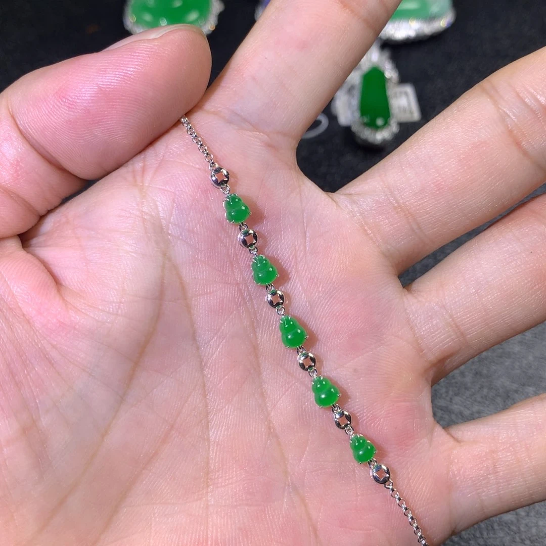 18K金镶嵌手链翡翠翡翠