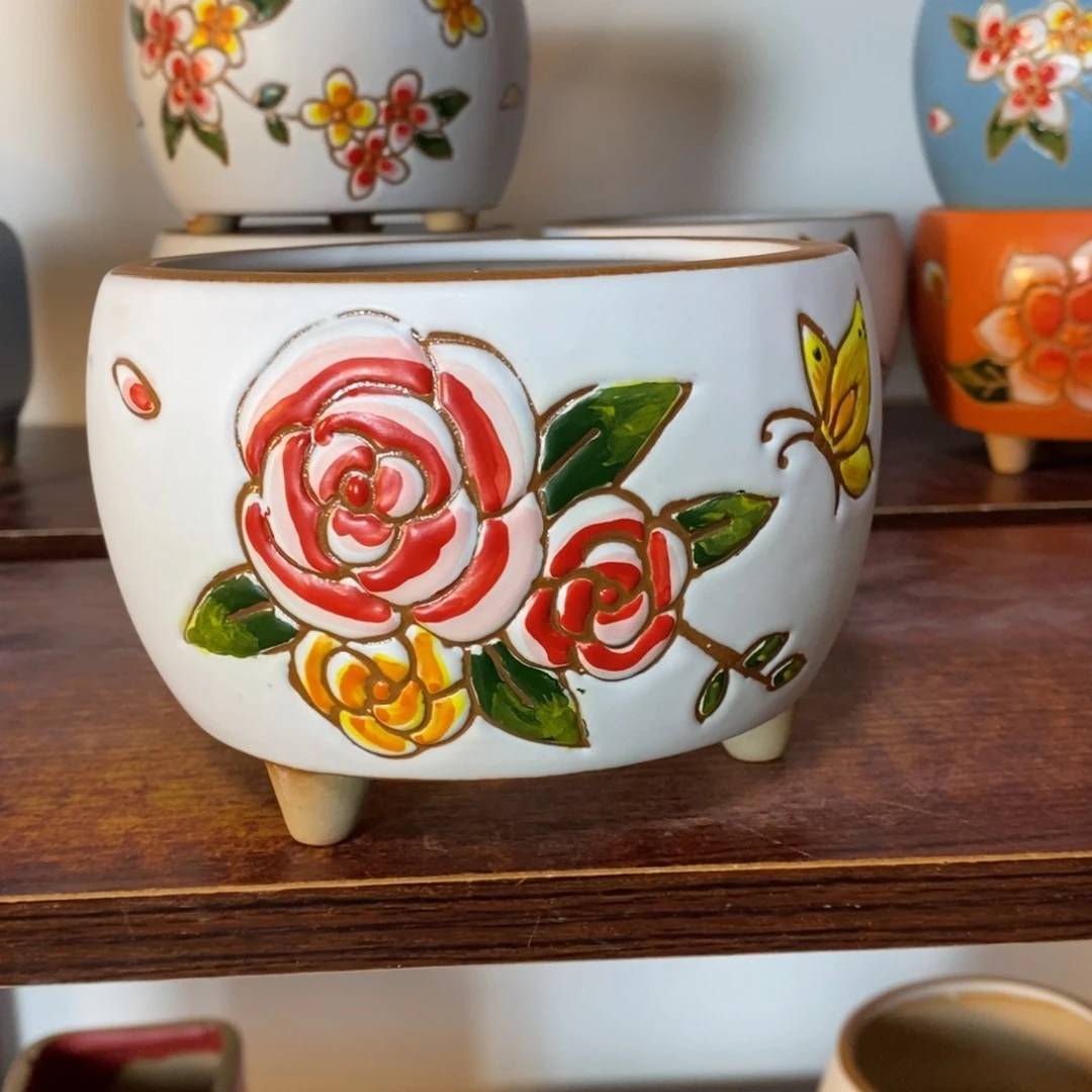 红陶韩式多肉植物花盆