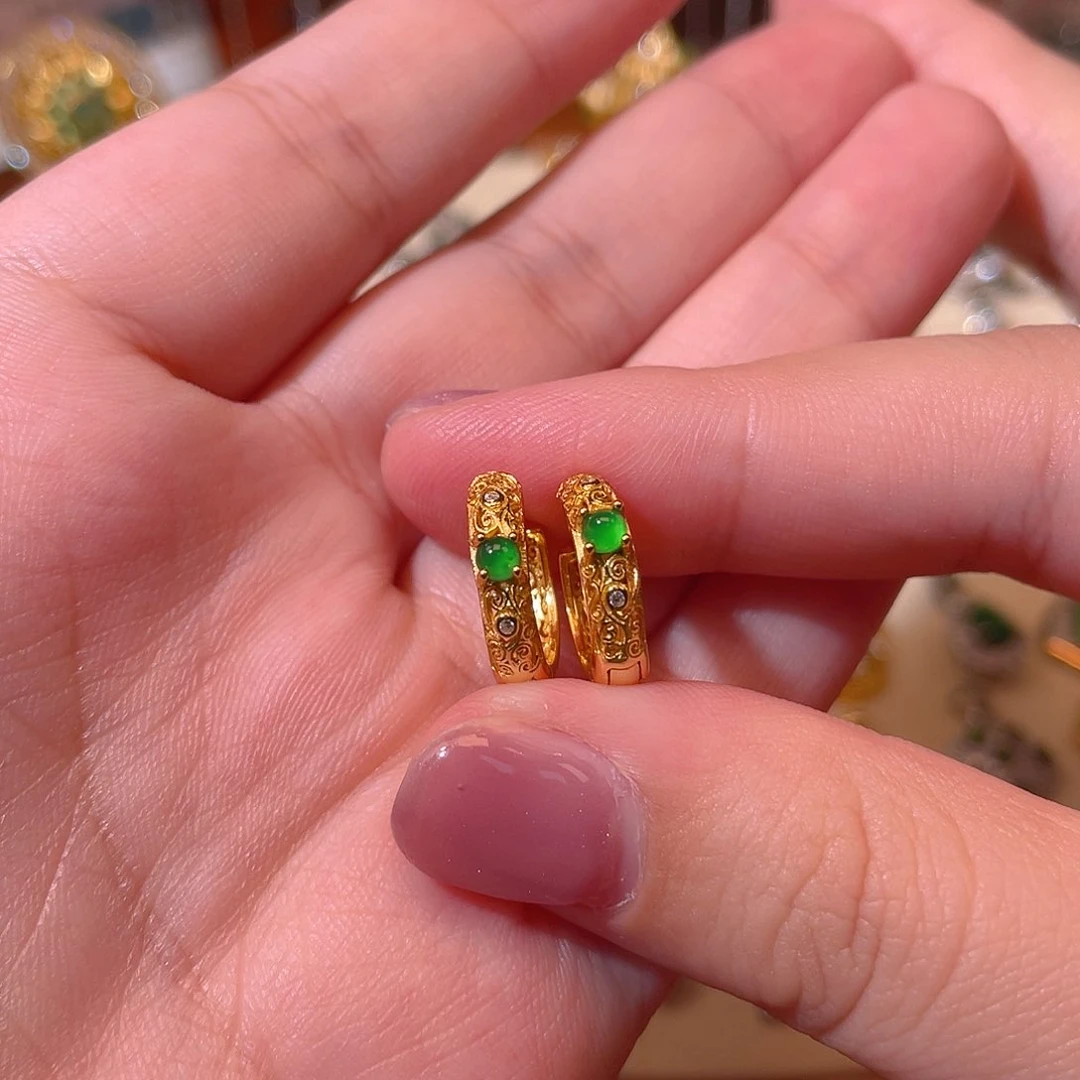 吊坠(不含链)银S925镶嵌翡翠