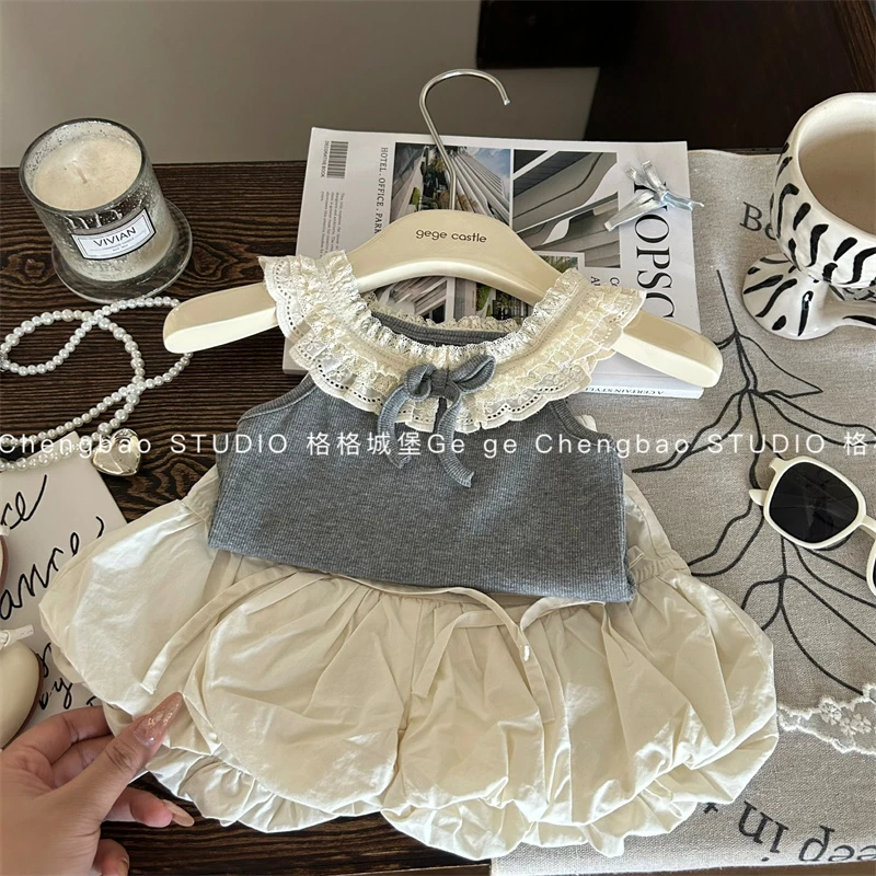 女童夏季裙裤套装2025新款韩版洋气女宝宝夏装裙裤时髦