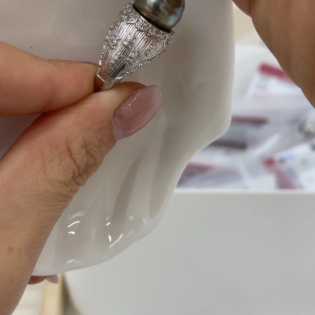 海水珍珠戒指银S925镶嵌
