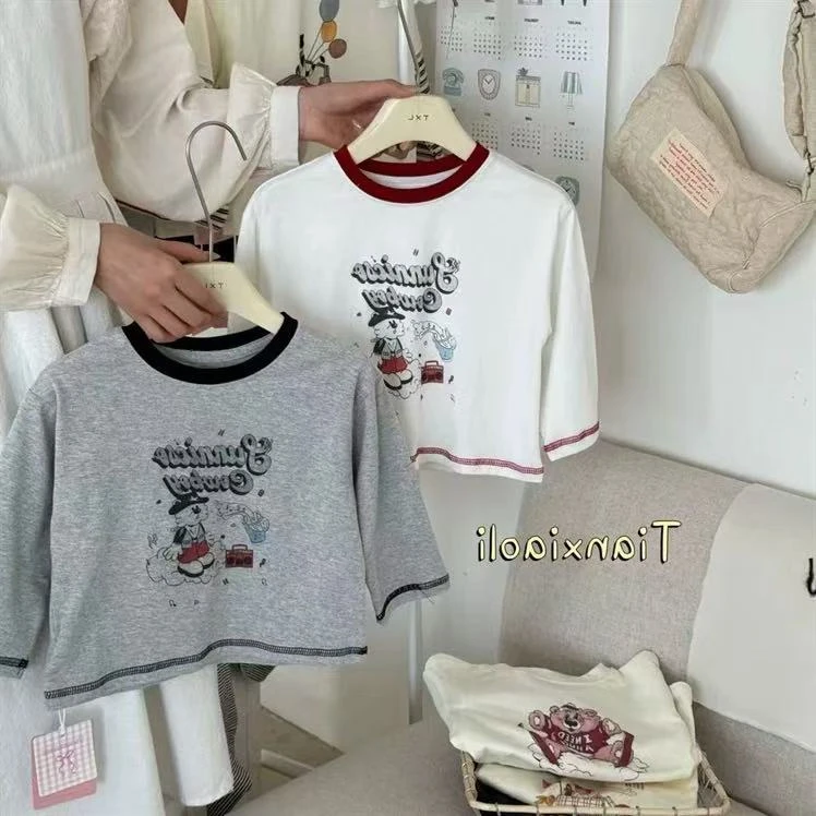 儿童男童秋季服装长袖T恤中小童宝宝秋装拼接百搭休闲卡通上衣潮