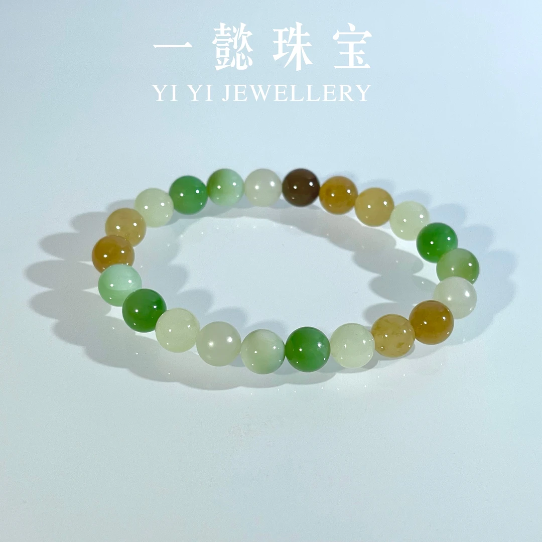 【一懿珠宝】流转|天然和田玉 多宝单圈手串 8MM  时尚气质db005
