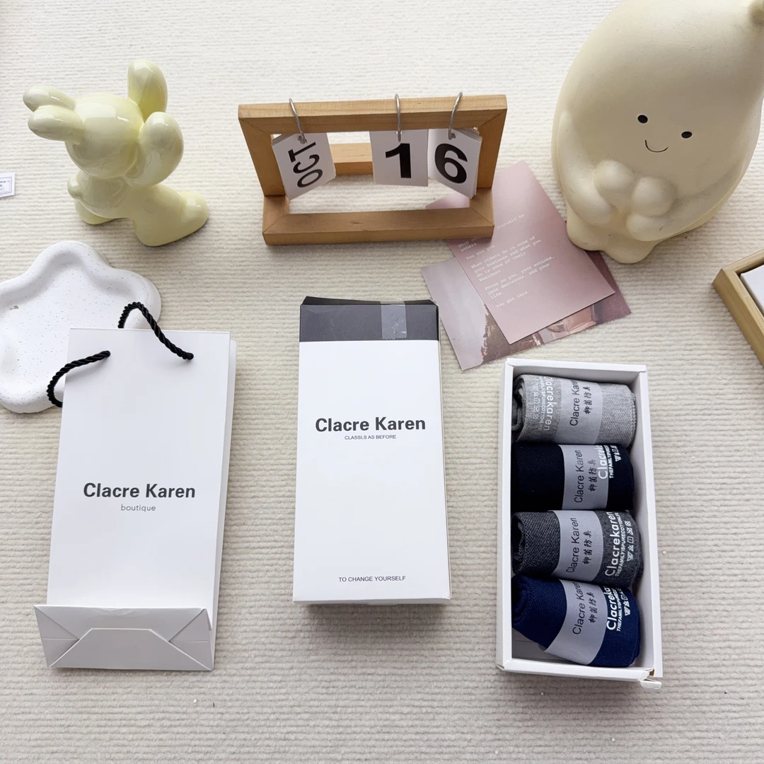 CK2025-4 男袜礼盒休闲商务中筒袜