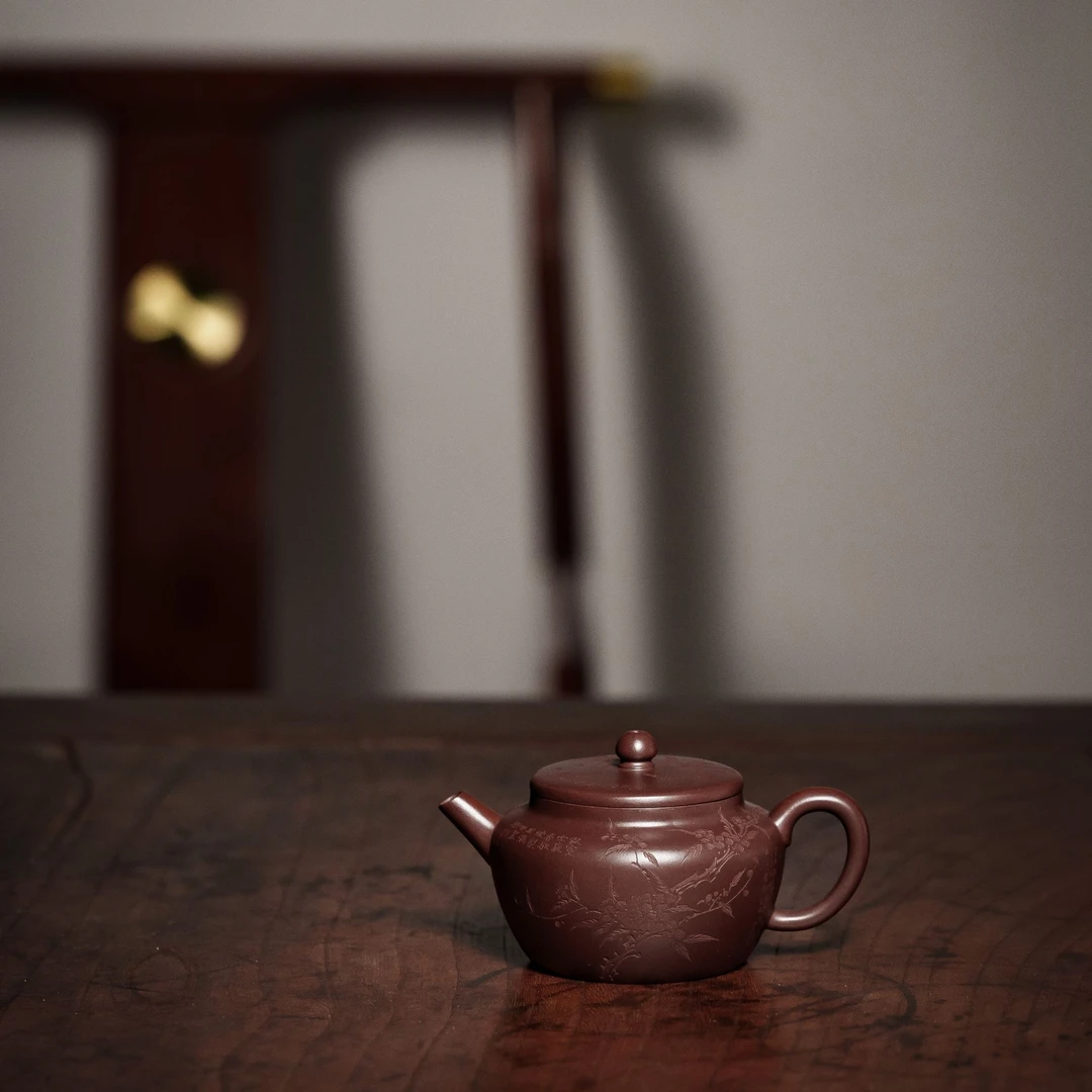 扶摇 海棠花刻绘 老紫泥 择意