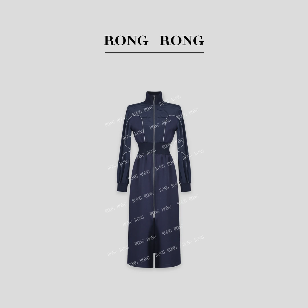 溶溶T【赛琳女孩】RONGRONG  立领拉链收腰连衣裙EQ3L789-7.22 L001