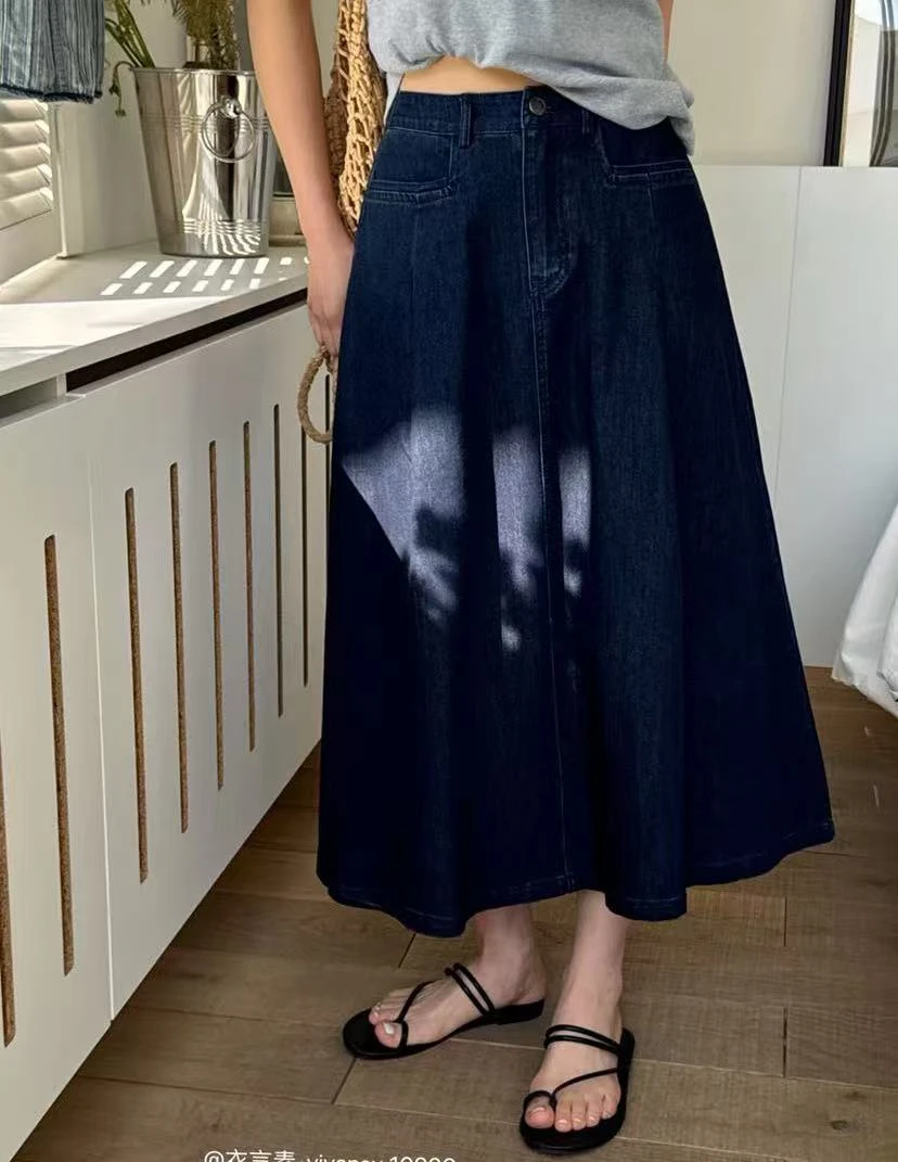 【初夏】 韩版牛仔A字半裙#X10209