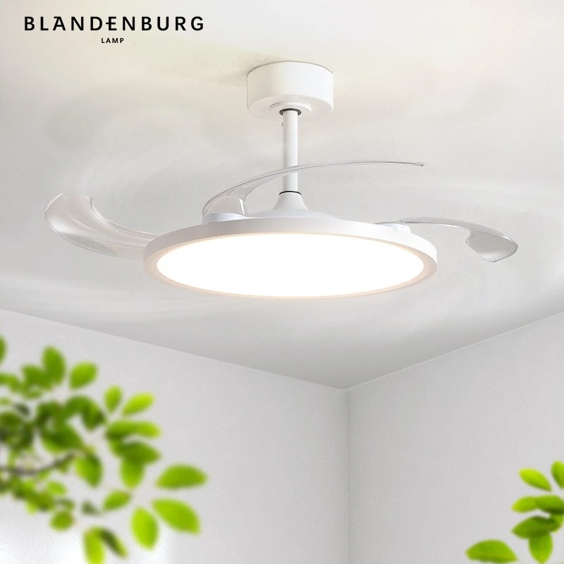 风扇灯餐厅电扇灯简约轻奢饭厅大气家用吊扇灯卧室客厅护眼吊灯