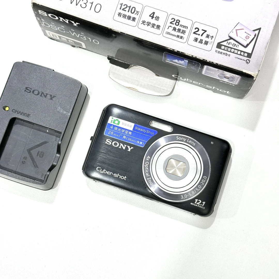 9新 Sony/索尼 W310黑原盒 1210万像素 复古奶油肌 不支持试用