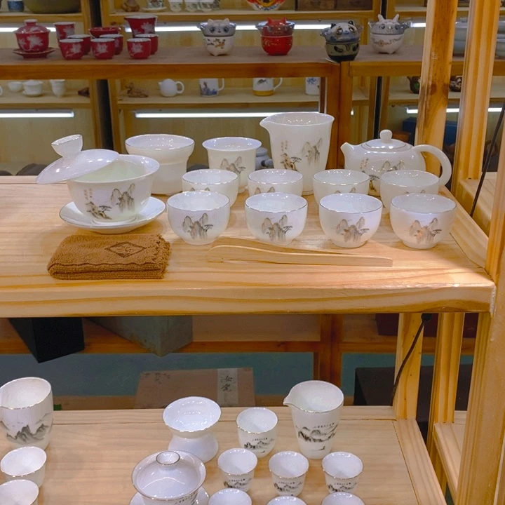 【不止】羊脂玉瓷茶具套装