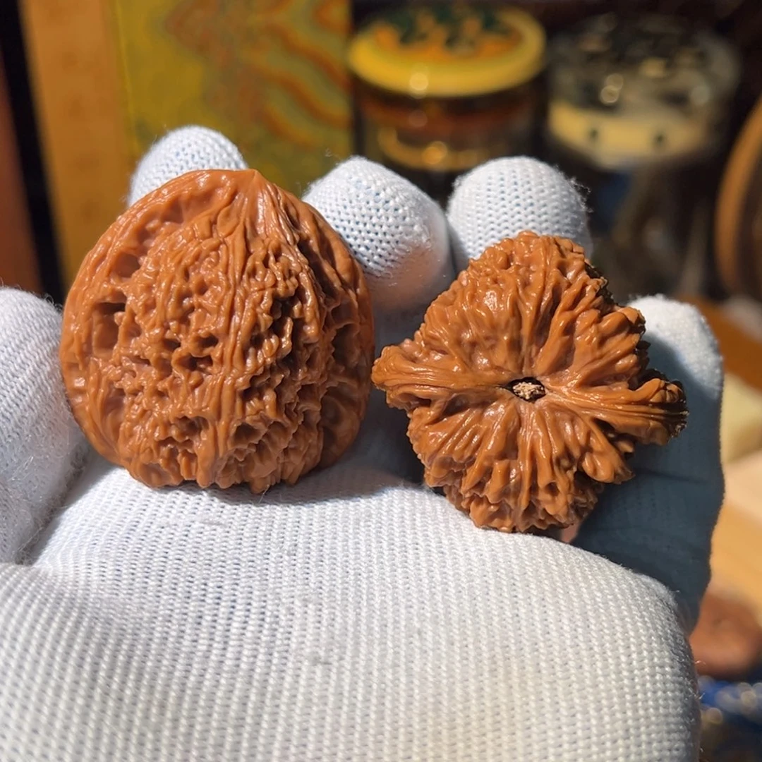 文玩核桃把件全品南疆石橘红皮41