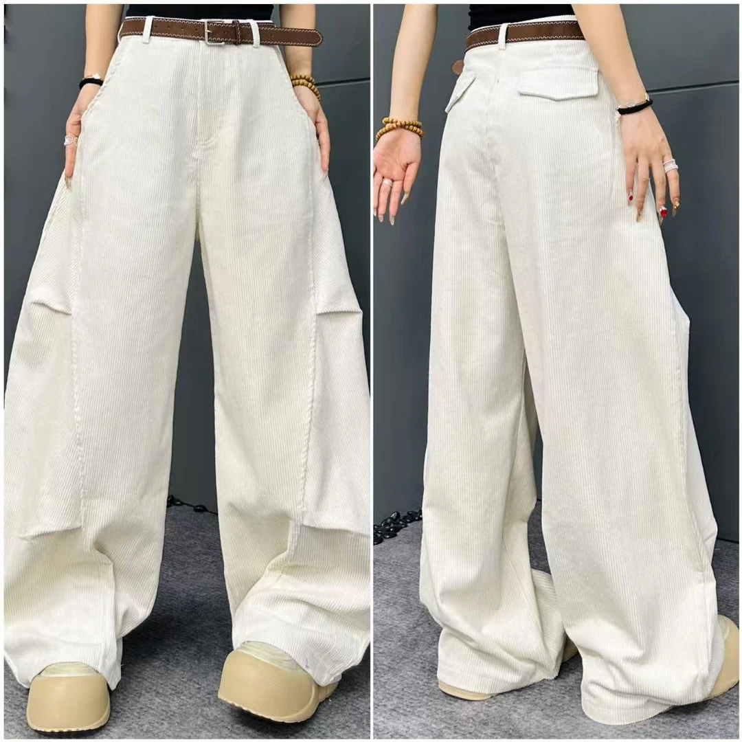 亿火2025秋季针织宽松春秋阔腿裤运动裤休闲裤长裤色织裤G84-8007