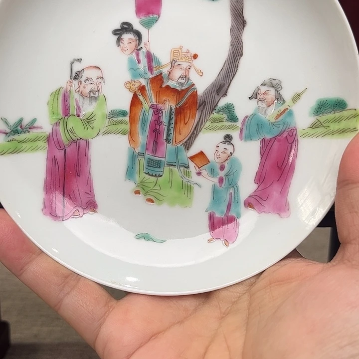 盘粉彩三星盘一个