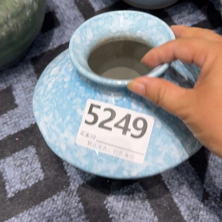 瓷片景德镇高温花器编码5249高18口6默认无孔