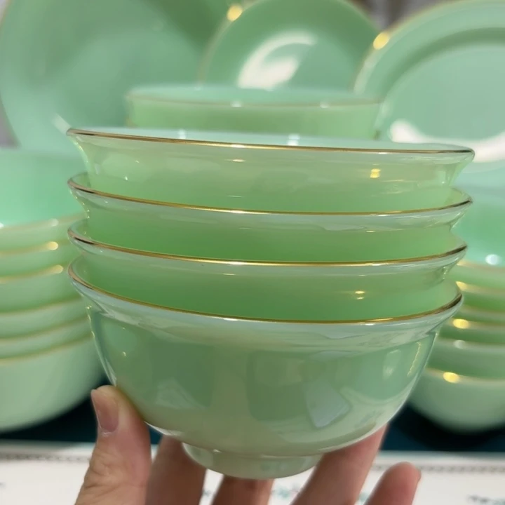 硬质细瓷景德镇陶瓷玉瓷4.5寸4个