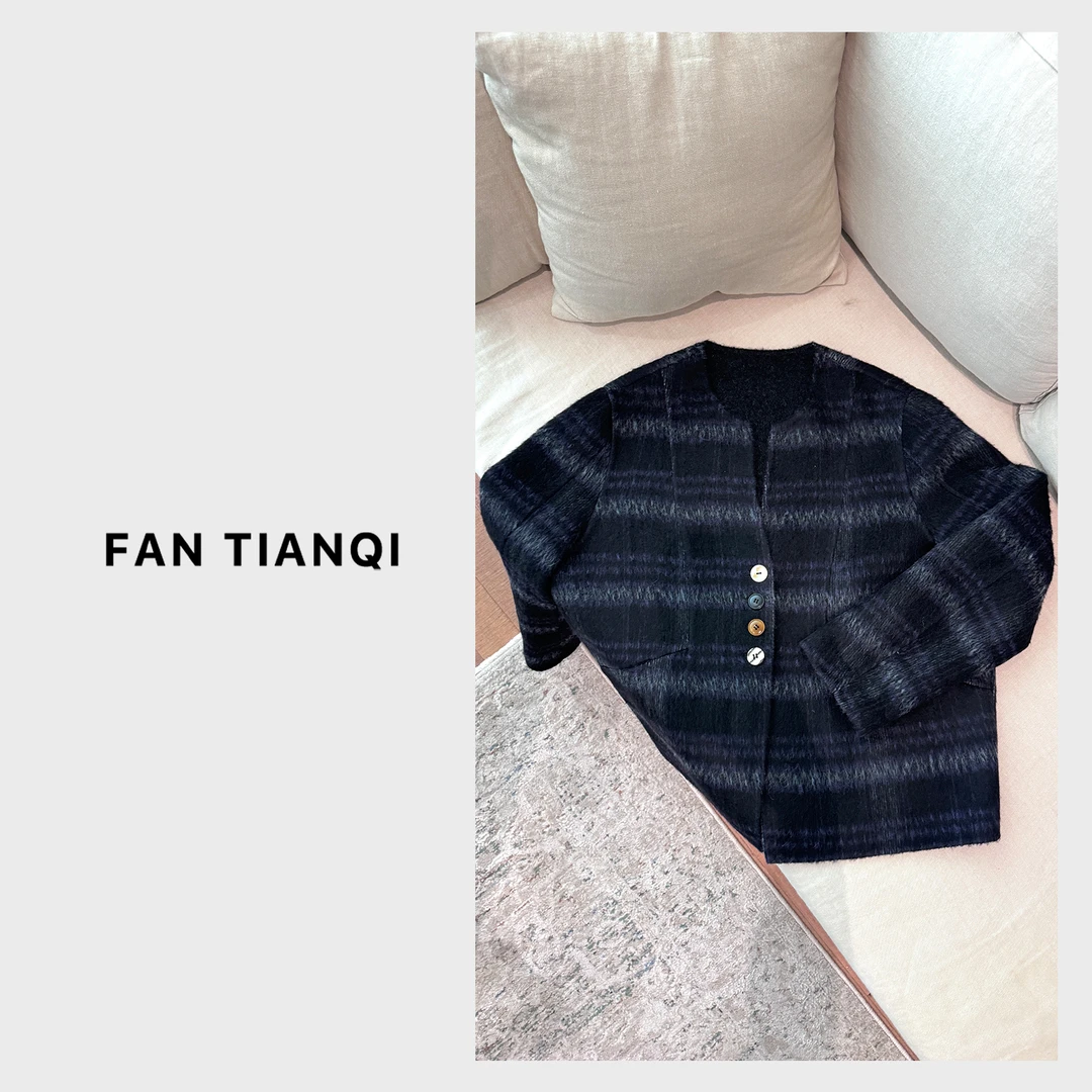 范天奇/FAN TIANQI【紫境】轻盈羊驼羊毛双面呢外套FJOT58046