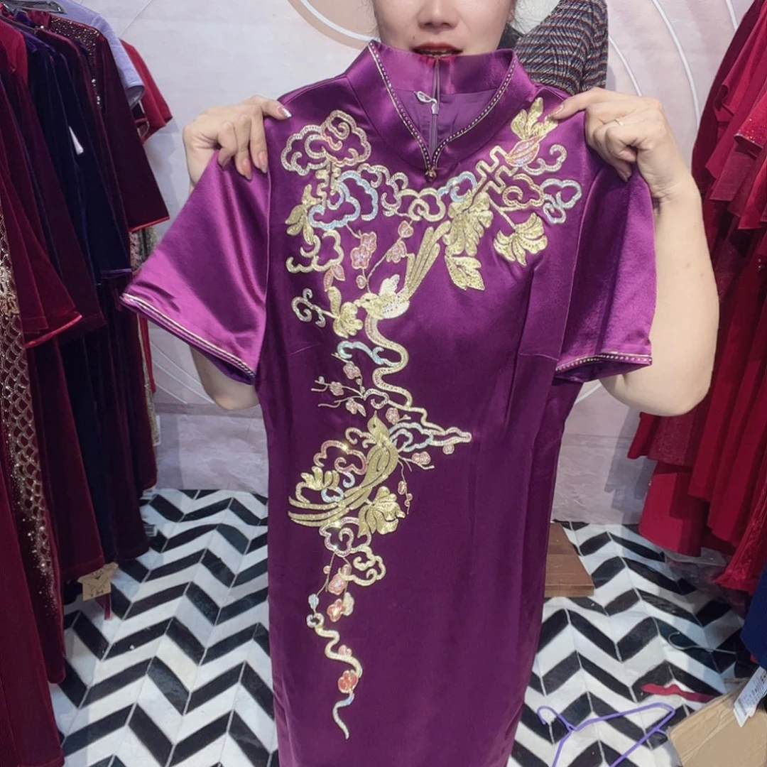 小***味l码旗袍连衣裙修身显瘦