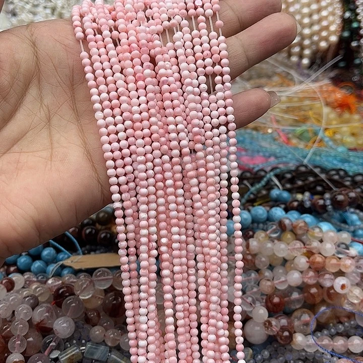 玛瑙/玉髓未镶嵌珠宝半成品一条3mm左右女王贝