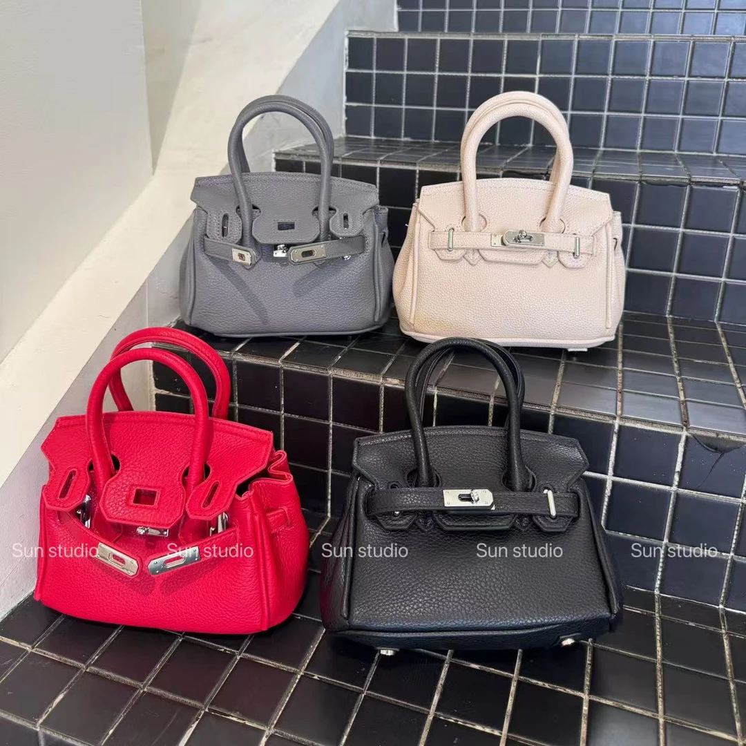 【Sun·studio】荔枝纹铂金包/气质通勤百搭/单肩手提婚包斜挎包